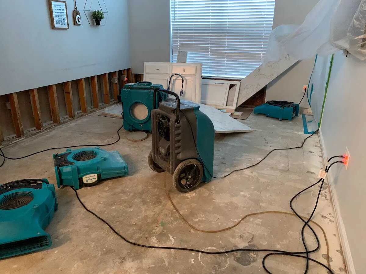 Dehumidifier in flood-cut room for Water Extraction & Removal in Lenox